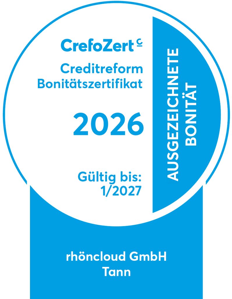 CrefoZert rhöncloud GmbH - Die Bonitätszertifizierung der Creditreform